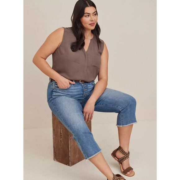 Torrid Harper Georgette Sleeveless Blouse – Brown Mocha – Size 5X - Picture 5 of 9